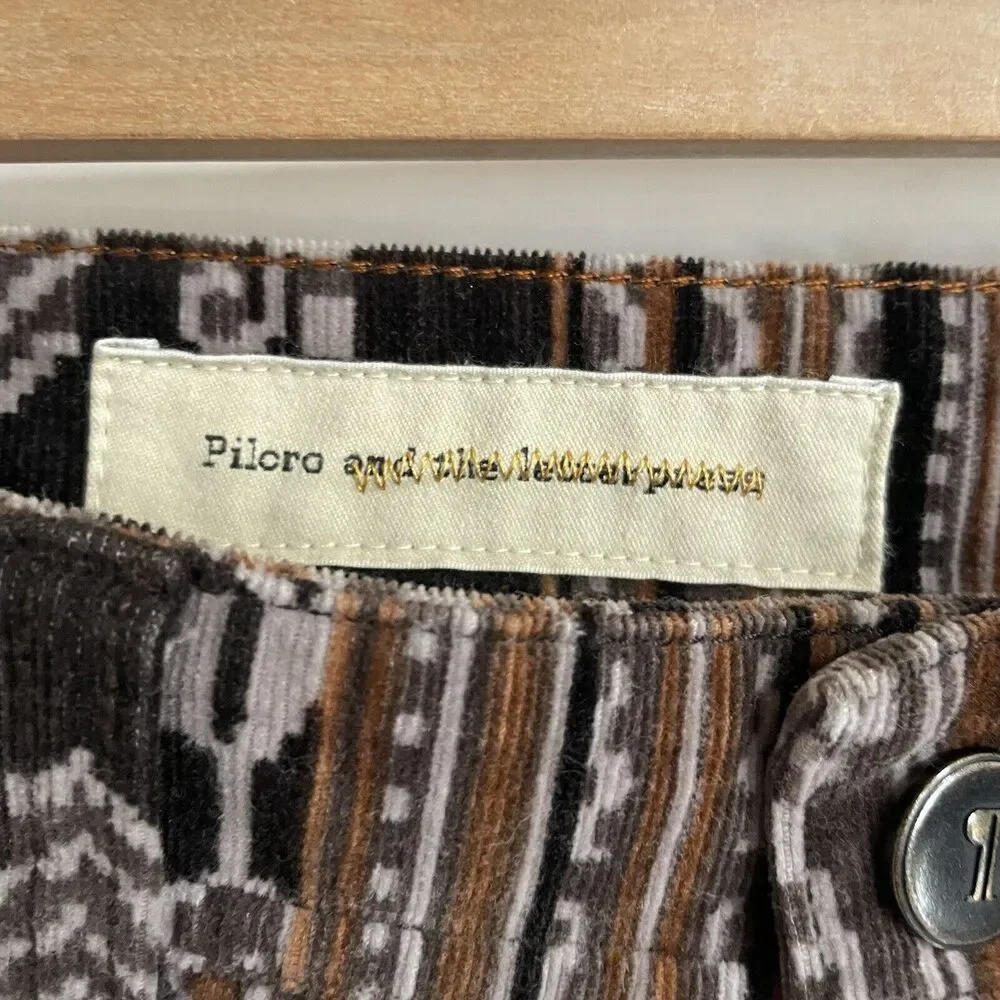 Pilcro and The Letterpress Anthropologie Womens Serif Mid Rise Corduroy Pant 26P